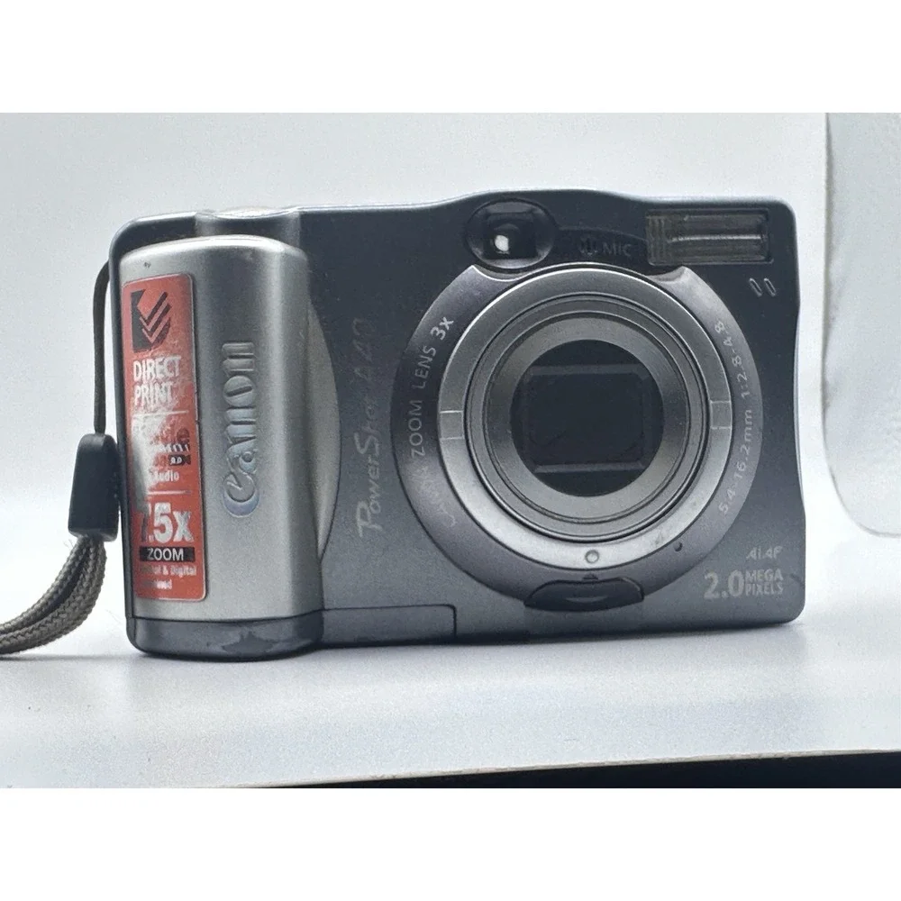 Canon PowerShot A40 2.0MP Digital Camera 3x Zoom Untested For Parts/ Repair